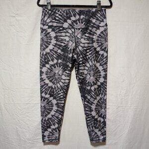 Danskin Gray Black Tie Dye Ankle Length High‎ Rise Leggings Women's Large
